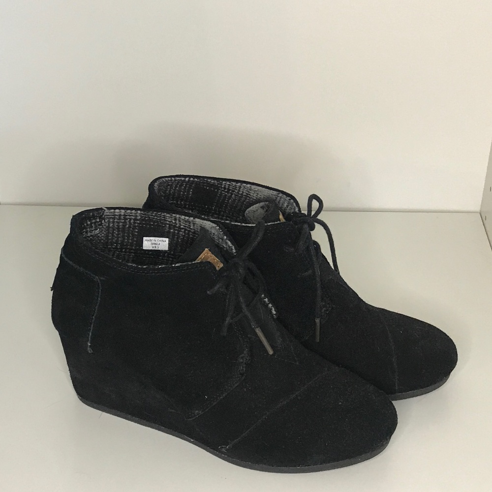 Toms Suede Wedge Booties